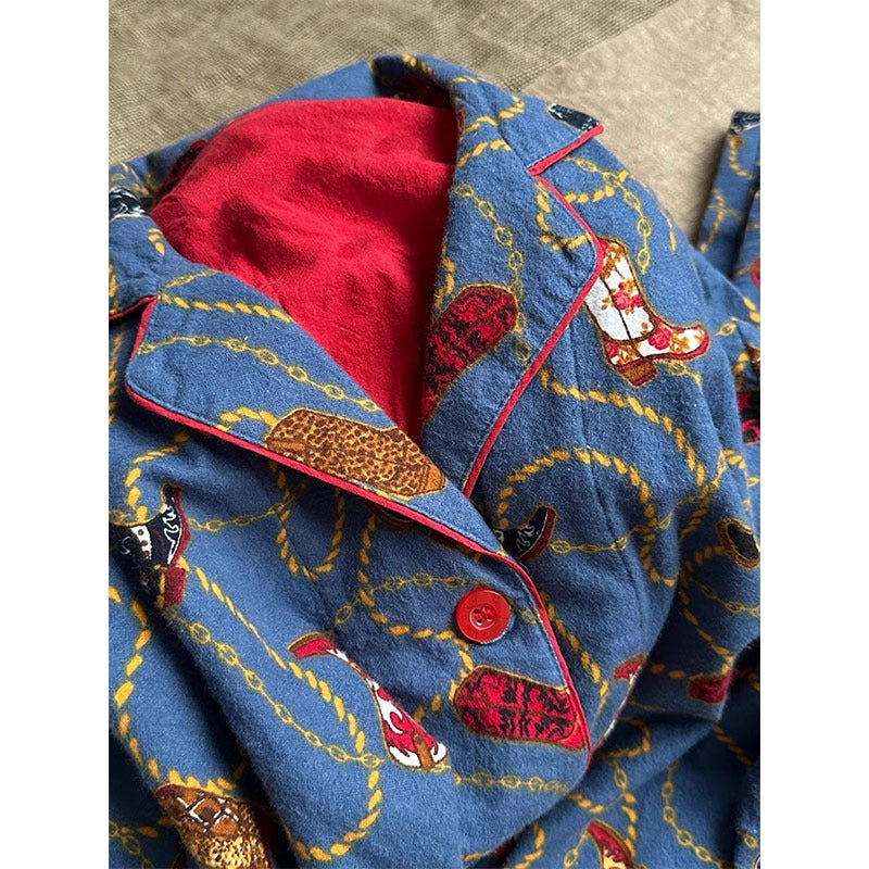 Ladies' house suit with cartoon print, long sleeve