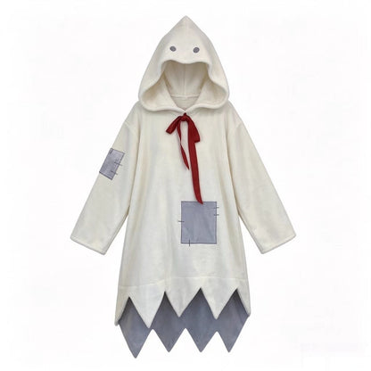 Women's sleep dress with hood, coral fleece