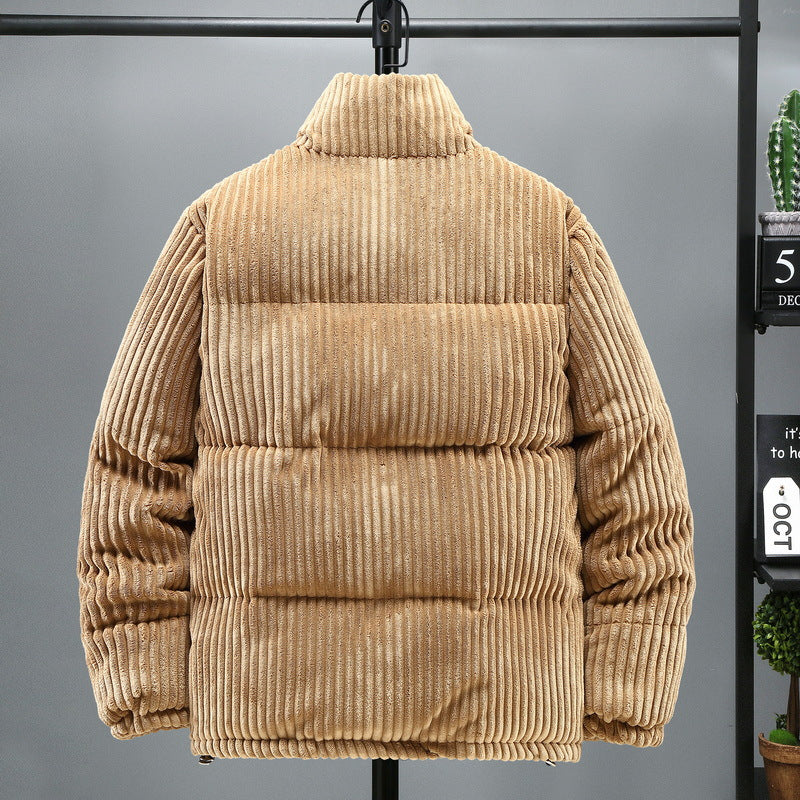 Men's winter jacket, cord, stand collar, padded