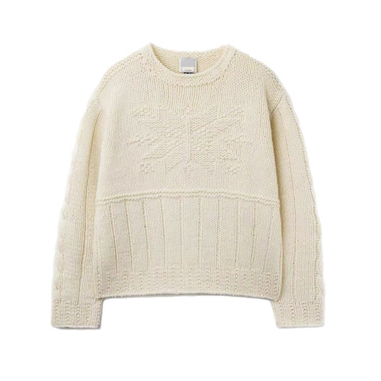 Korean knit sweater with snowflake pattern