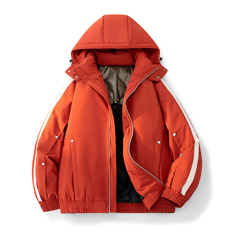 Warm men's down jacket in large sizes