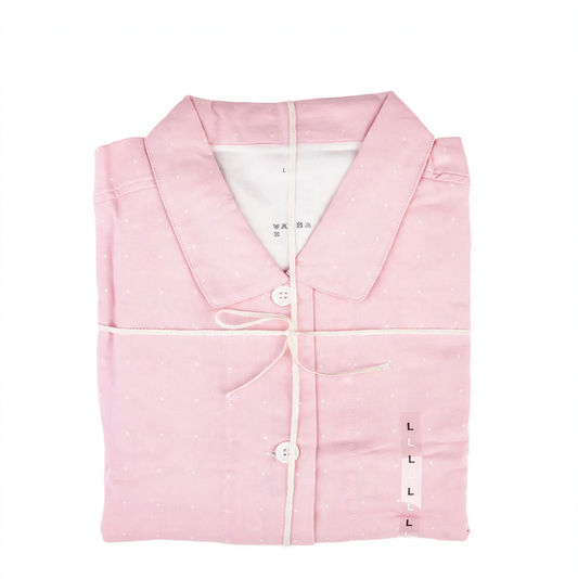Double-layer cotton pajama set, checkered, Japanese style