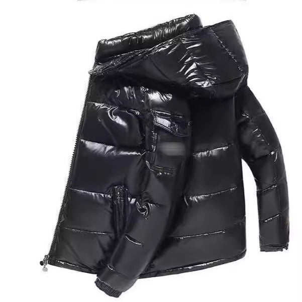 Men's down jacket, padded, stand collar, short