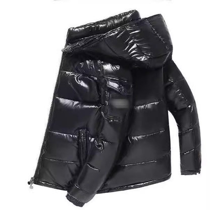 Men's down jacket, padded, stand collar, short