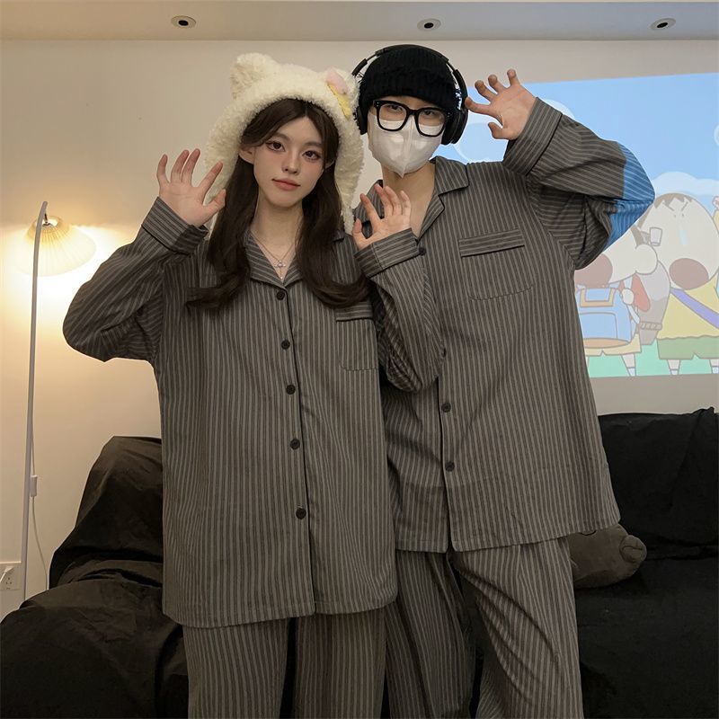 Striped pajama two-piece set for women and men