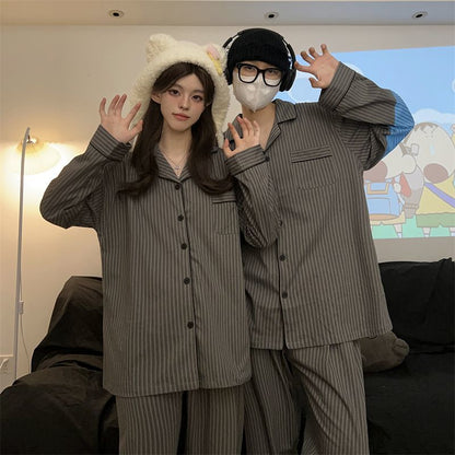 Striped pajama two-piece set for women and men