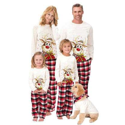 Family Pajama Set with Reindeer Design