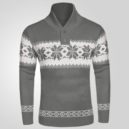 Christmas knit sweater, jacquard pattern, long sleeve