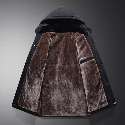 Padded winter jacket for men, removable hood