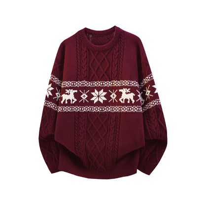 Christmas sweater with reindeer pattern