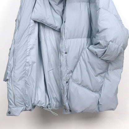 Women's down coat with scarf, medium length, loose fit
