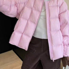 Short women's down jacket in modern style