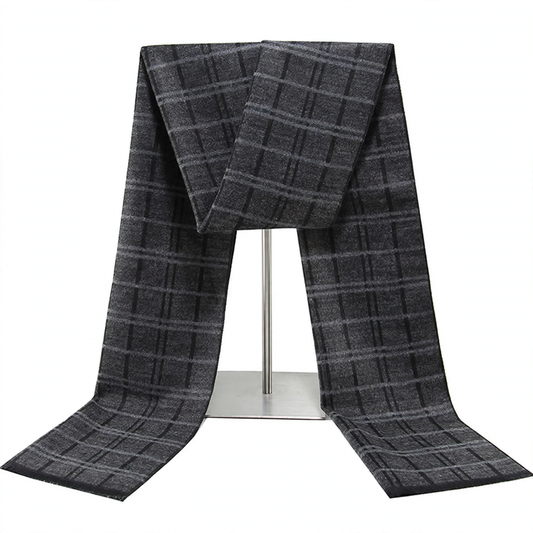 Classic men's winter scarf, checkered
