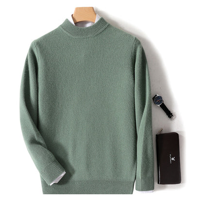 Men's Wool Sweater, Stand-Up Collar, Business Casual