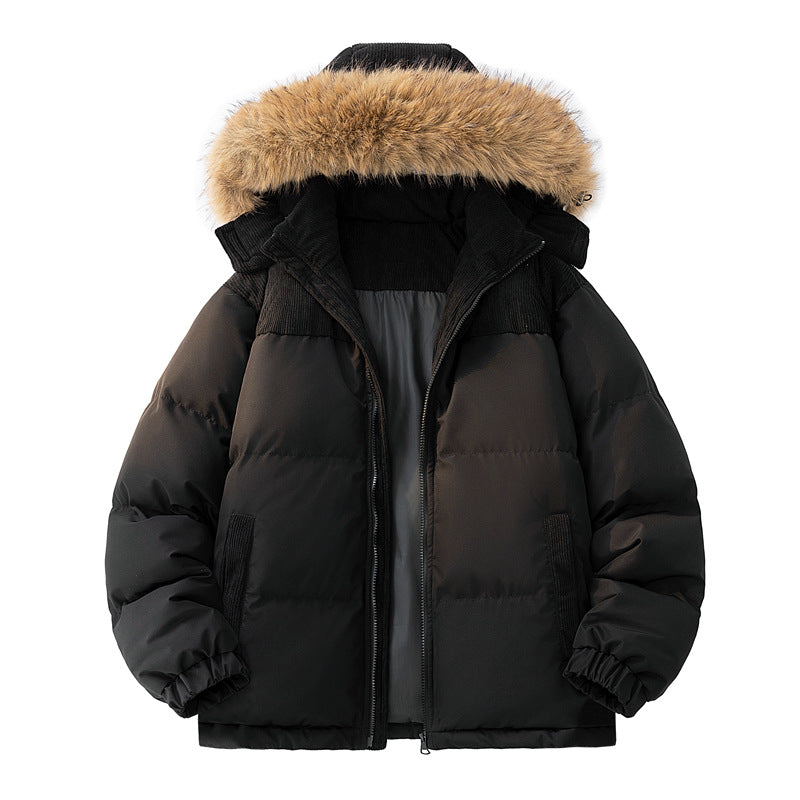 Padded unisex quilted jacket with stand-up collar