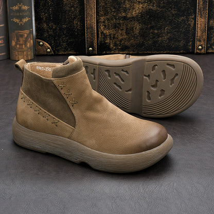 Men's Chelsea boots made of real leather, lined, with zipper