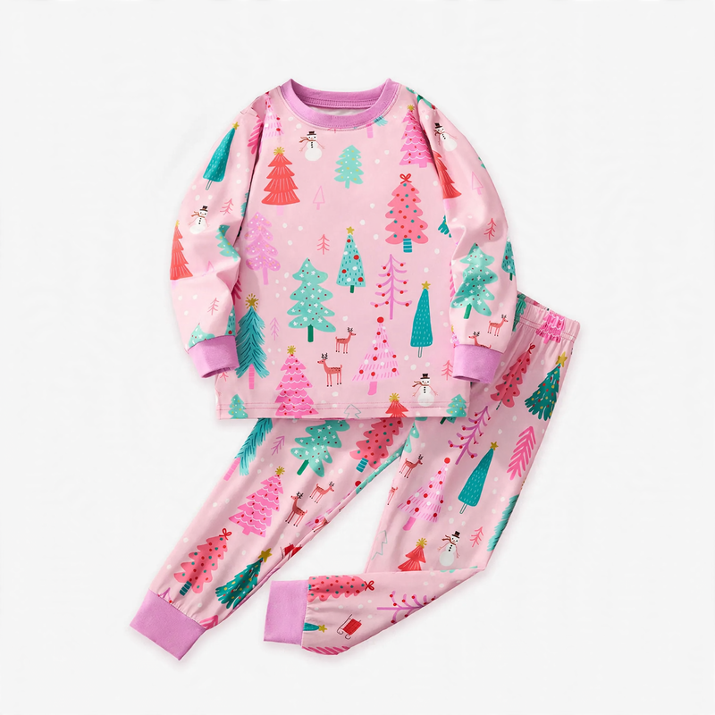 Kids' Pajama Set, Long Sleeve, Christmas Design, Breathable