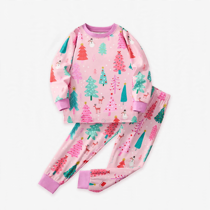 Kids' Pajama Set, Long Sleeve, Christmas Design, Breathable