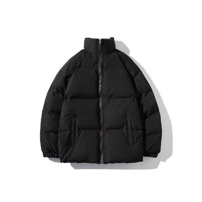 Padded men's quilted jacket with stand-up collar