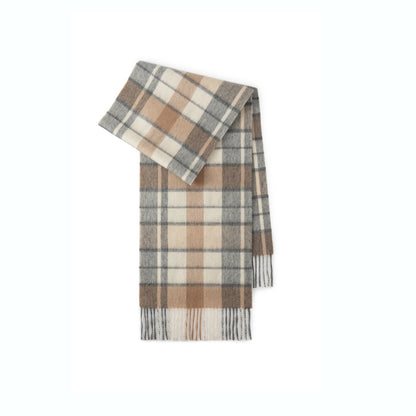Checked wool scarf, 100% wool, 180x30 cm