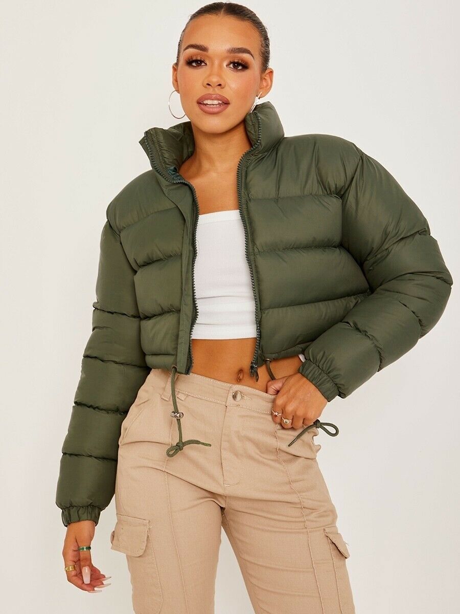 Quilted winter jacket in oversized style