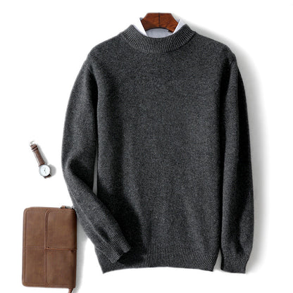 Men's Wool Sweater, Stand-Up Collar, Business Casual