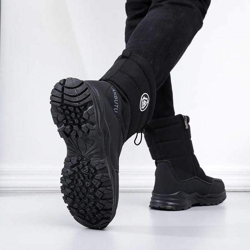 Padded unisex winter boots, slip-resistant, mid-high shaft