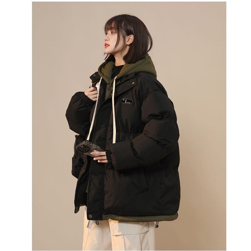 Padded unisex winter jacket in layered look