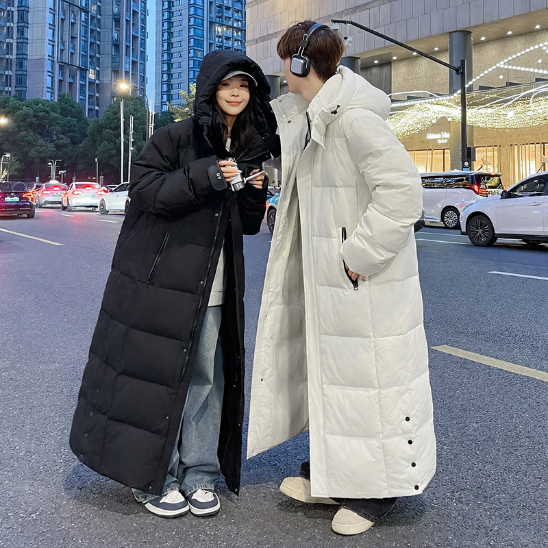Long Unisex Down Coat, ankle-length