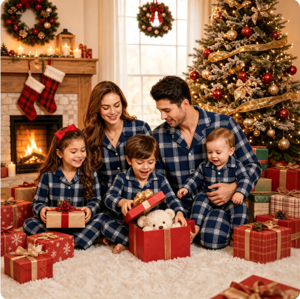Christmas Pajama Set for the Family, checked