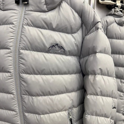 Short women's down jacket with hood