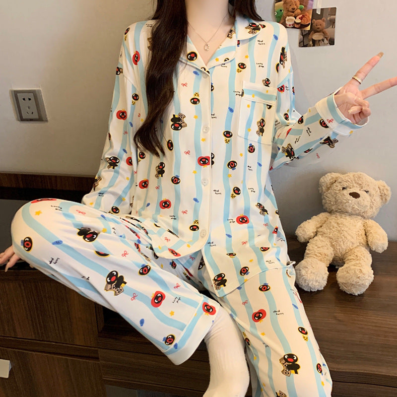 Ladies' House Suit, Long Sleeve, Christmas Bear Motif