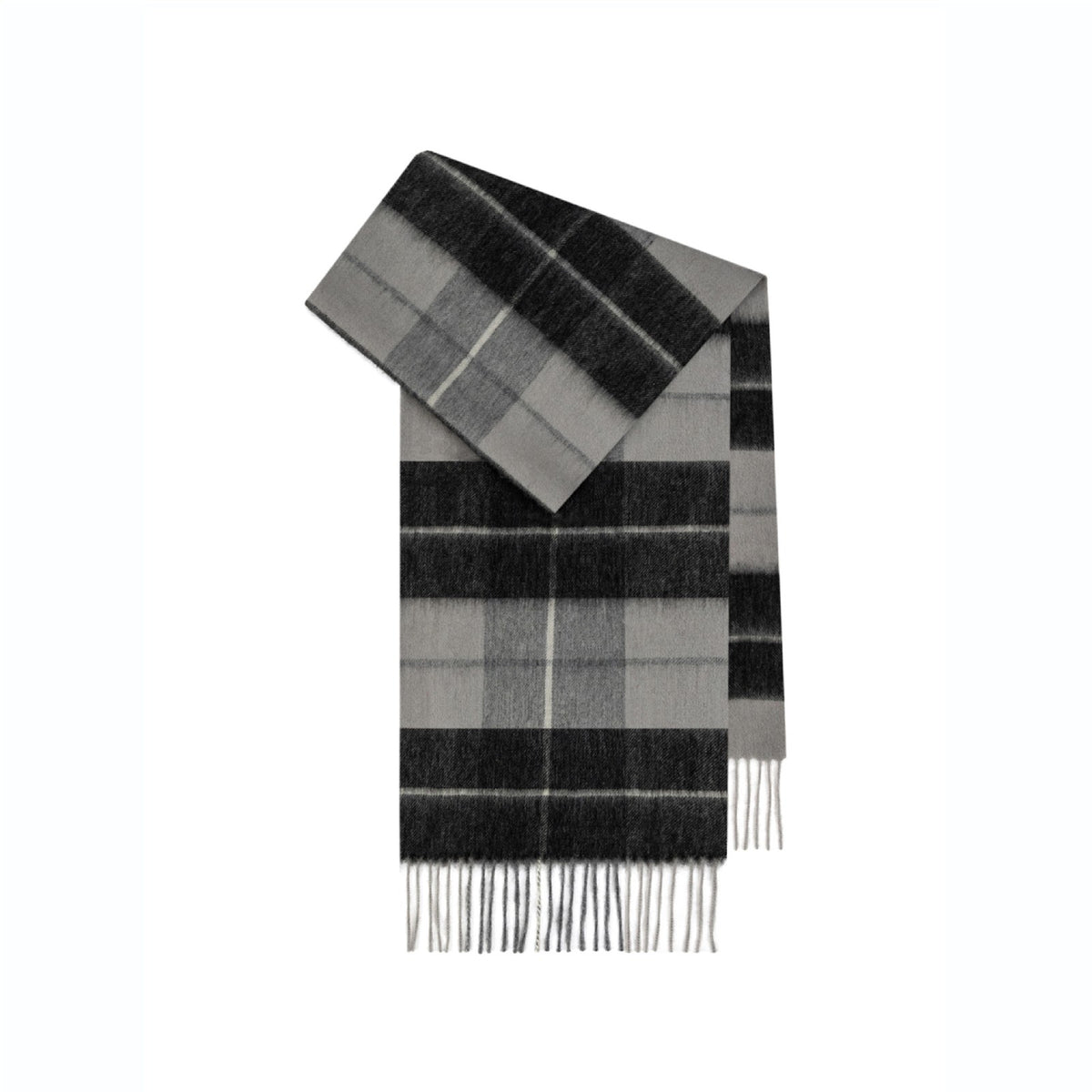 Checked wool scarf, 100% wool, 180x30 cm