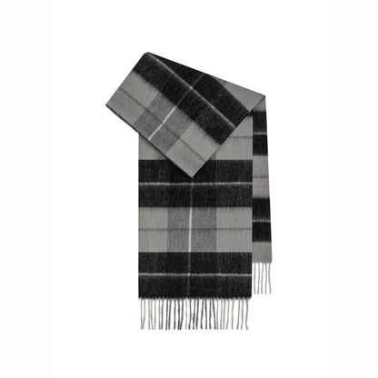 Checked wool scarf, 100% wool, 180x30 cm