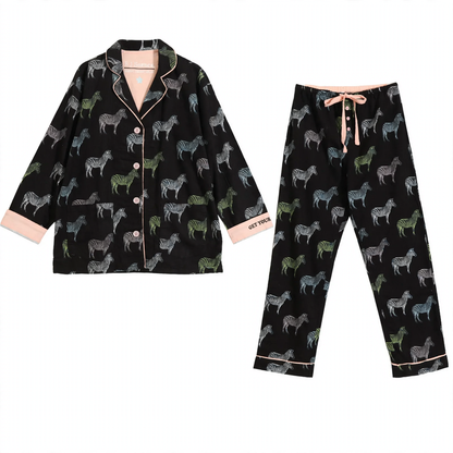 Women's pajamas, cotton, brushed on both sides, versatile