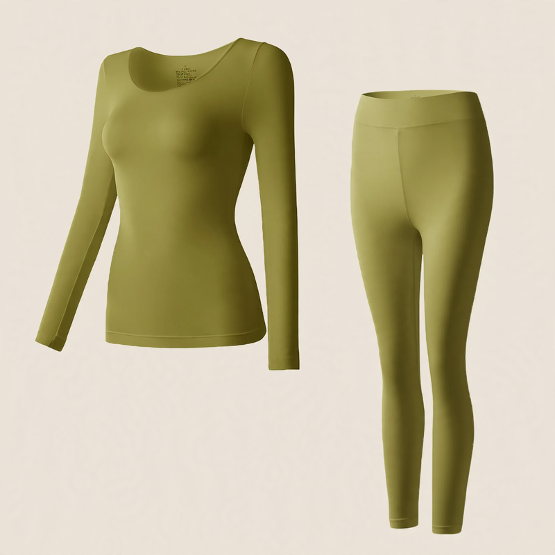 Women's thermal underwear set, ultra-thin, elastic