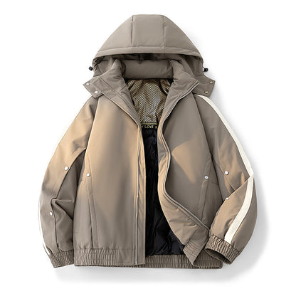 Warm men's down jacket in large sizes