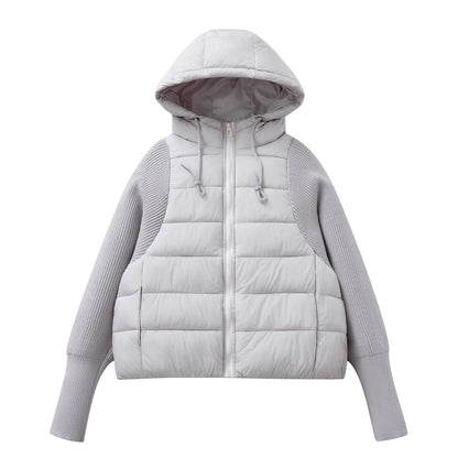 Light women's quilted jacket with hood