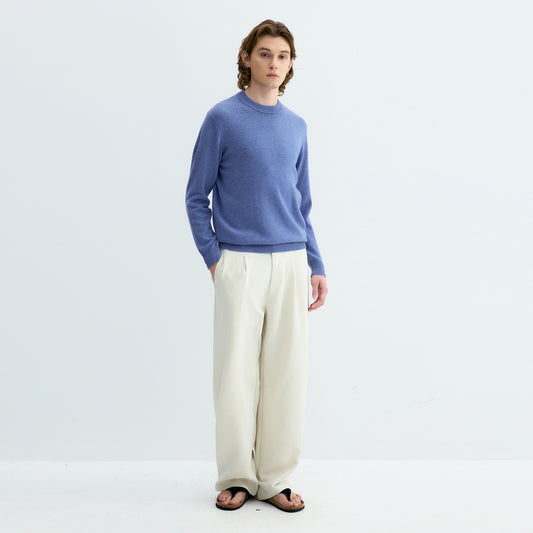 Men's sweater made from 100% sheep wool, stand-up collar