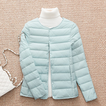 Light women's quilted jacket, short, tailored