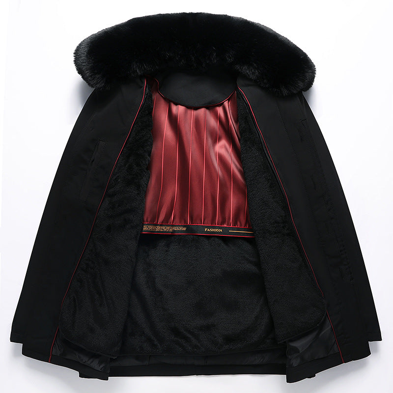 Padded men's winter jacket with removable inner lining