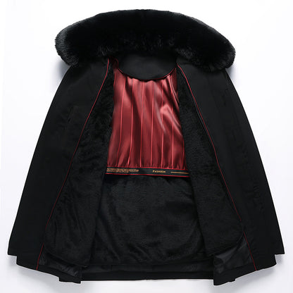 Padded men's winter jacket with removable inner lining