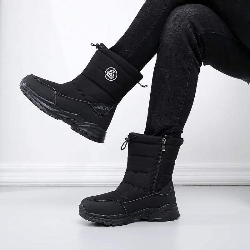 Padded unisex winter boots, slip-resistant, mid-high shaft