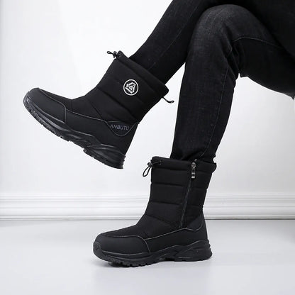 Padded unisex winter boots, slip-resistant, mid-high shaft