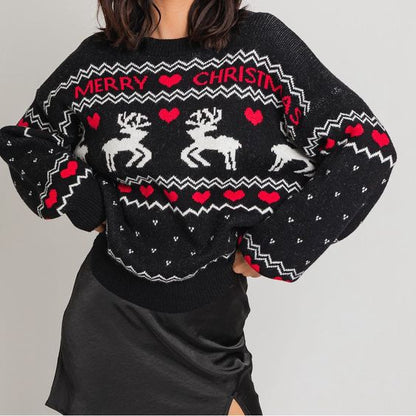 Christmas sweater with animal motif