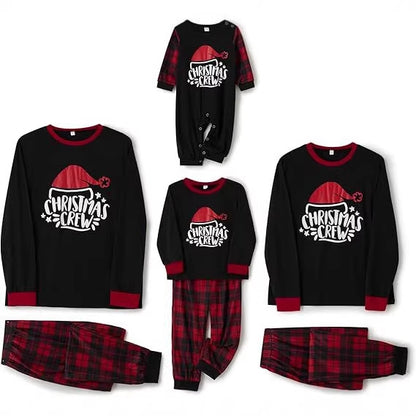 Christmas Pajama Set for the Family with Check Pattern