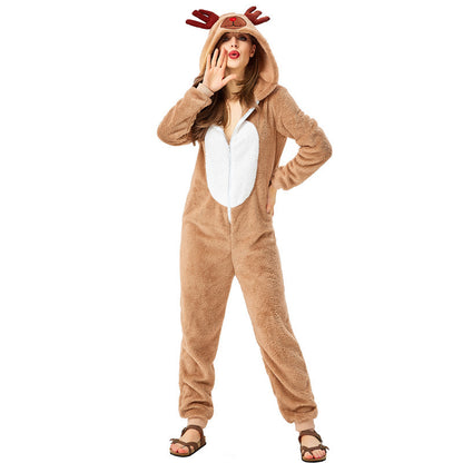 Playful reindeer pajamas for women