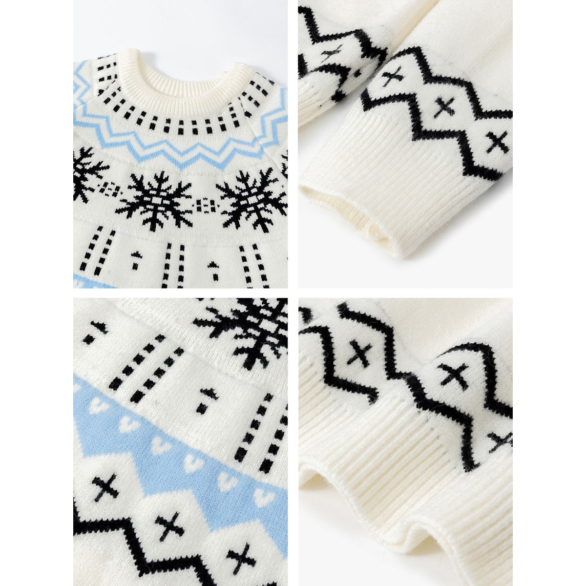 Men's knit sweater with snowflake pattern