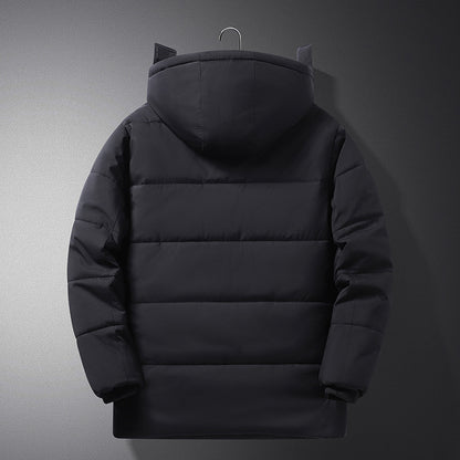 Padded winter jacket for men, detachable hood