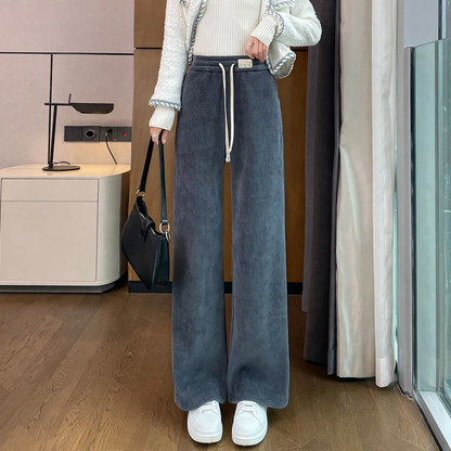 Narrow chenille cord pants for women